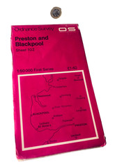 Map Preston and Blackpool Ordnance Survey Vintage ra