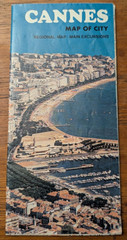 Original CANNES City MAP South France Plan 1984 vintage Cote d’Azur Riviera