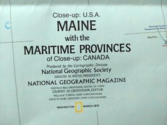 National Geographic Map / Poster – Close Up USA Maine & Maritime Canada 1975