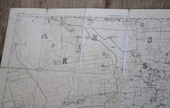 Vintage Map 1847 Large Format Cloth Backed LANCASHIRE Fylde Garstang Rawcliffe