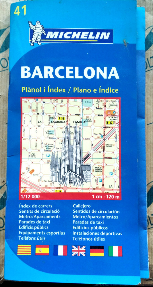 BARCELONA – CARTA STRADALE 1:12.000 con INDICE STRADE- MICHELIN