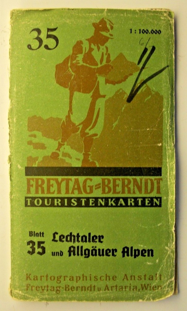 Vintage Freytag & Berndt tourist map 35 Lechtaler & Allgauen Alpen 1:100,000