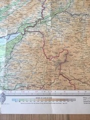 1955 Bartholomew Revised Half Inch Cloth Map 22 Mid Wales (incl Dolgelley )