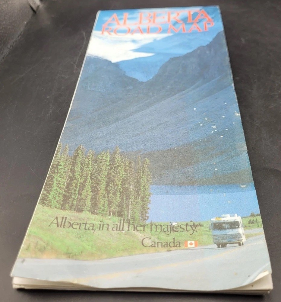Vintage Alberta Road Map 1991 Official Alberta Tourism Edmonton Calgary