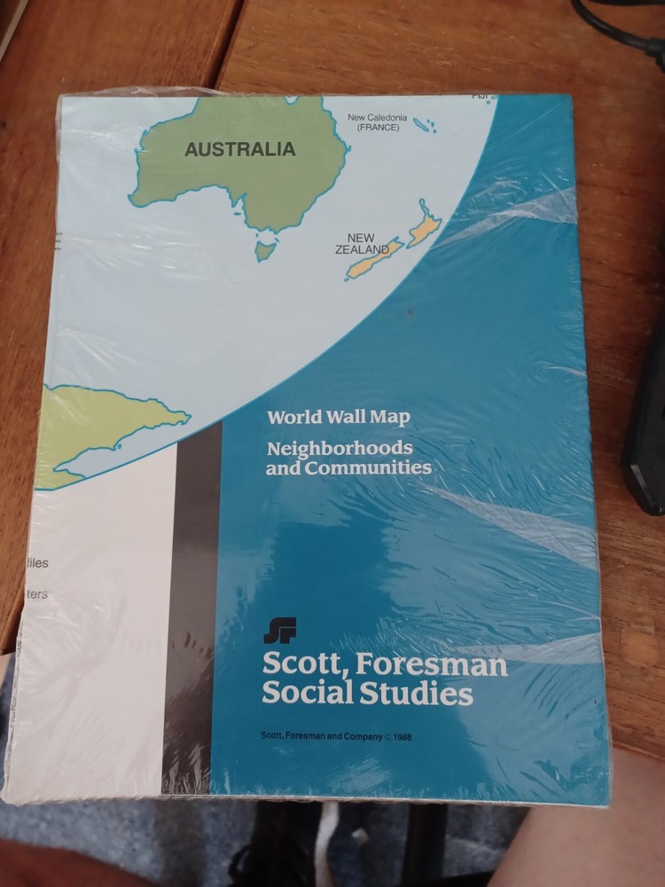 World Wall Map: Neighborhoods and Communities (Scott, Foresman) 1988 (un-opened)