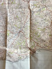 1946 Ordnance Survey One Inch Popular Edition Map 177 Taunton And Lyme Regis