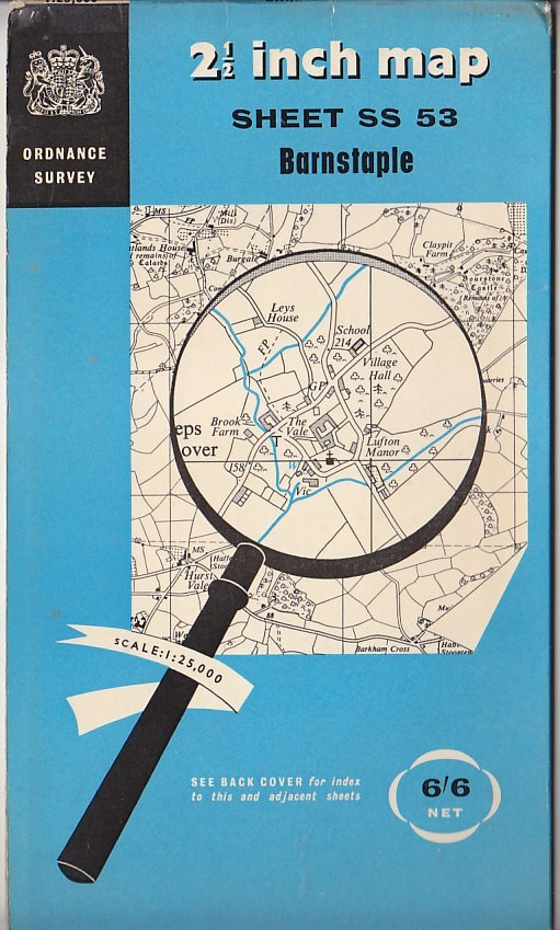 Ordnance Survey 1:25,000 First Series Map Sheet SS 53 Barnstaple