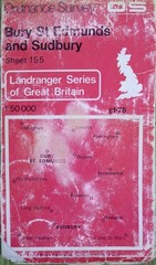 Landranger 155. Bury St Edmunds. OS 1:50,000 Map. Ordnance Survey. Vintage.