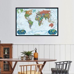 Map of the World Without Flags Map Poster Backdrop Prints Decoration 5x3ft 7x5ft