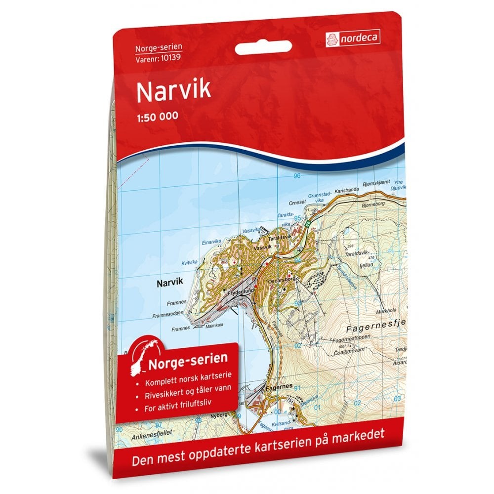 Norway Narvik map 10139 Norge-serien 1:50,000 topogrpahic walking hiking