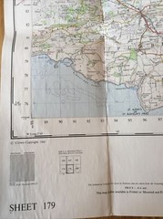1960 Ordnance Survey One Inch Seventh Series Cloth Map 179 Bournemouth