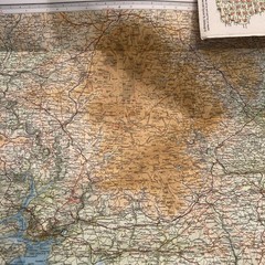 Vintage Bartholonew Map 1/2” #2 South Devon Fold Out Map Contoured