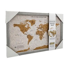 World Travel Map Pin Board Pins Splosh Personalised Planner Maps Cork Grey