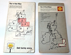 2x Vintage Shell Touring Road Maps England & Scotland – Pre‑Motorway c.1940s