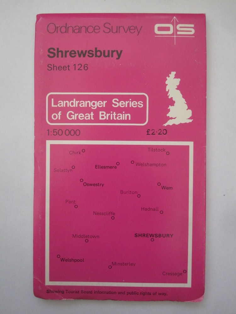 OS 1:50,000 Landranger Sheet 126 Shrewsbury 1979