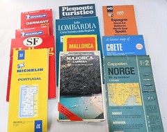 Vintage Traveller maps Europe x 10 Michelin etc See photos