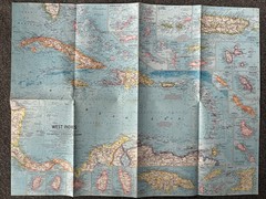 National Geographic Magazine Paper Map Of West Indies 1962 Atlas Plate 23