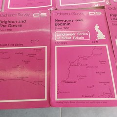 15 Vintage ORDNANCE SURVEY 1:50,000 Maps from 1970’s & 80’s Including 1st Series