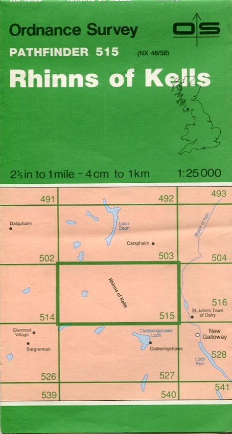 UK ORDNANCE SURVEY Pathfinder (1:25000) Map 515 – Rhinns of Kells