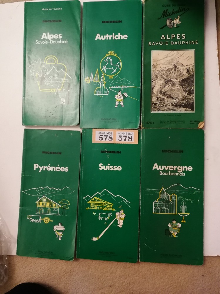 Job lot of vintage michelin guide books / maps europe mainly France