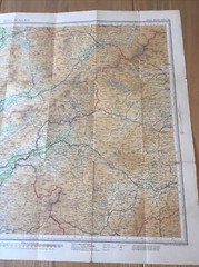 1955 Bartholomew Revised Half Inch Cloth Map 22 Mid Wales (incl Dolgelley )