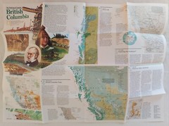 CANADA Quebec BC Ontario, Lot of 8, National Geographic Educational Maps Posters