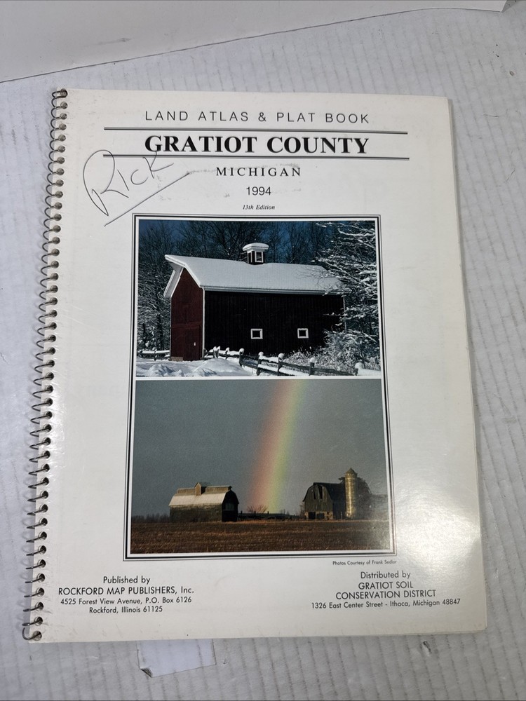 Gratiot County Michigan 1994/ 13th edition land Atlas and Plat book