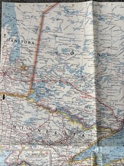 National Geographic Magazine Paper Map Of Central Canada 1963 Atlas Plate 24