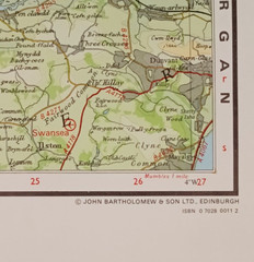 Bartholomew National Map Series – Pembroke & Carmarthen – 1975 Folding Road Map