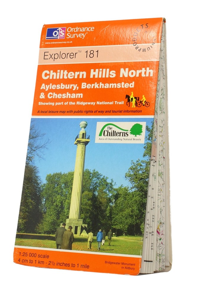 Chiltern Hills North. OS Explorer Map 181. 1:25,000 scale