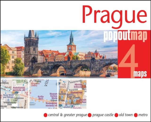 Prague PopOut Map – pocket size, pop up map of Prague city centre