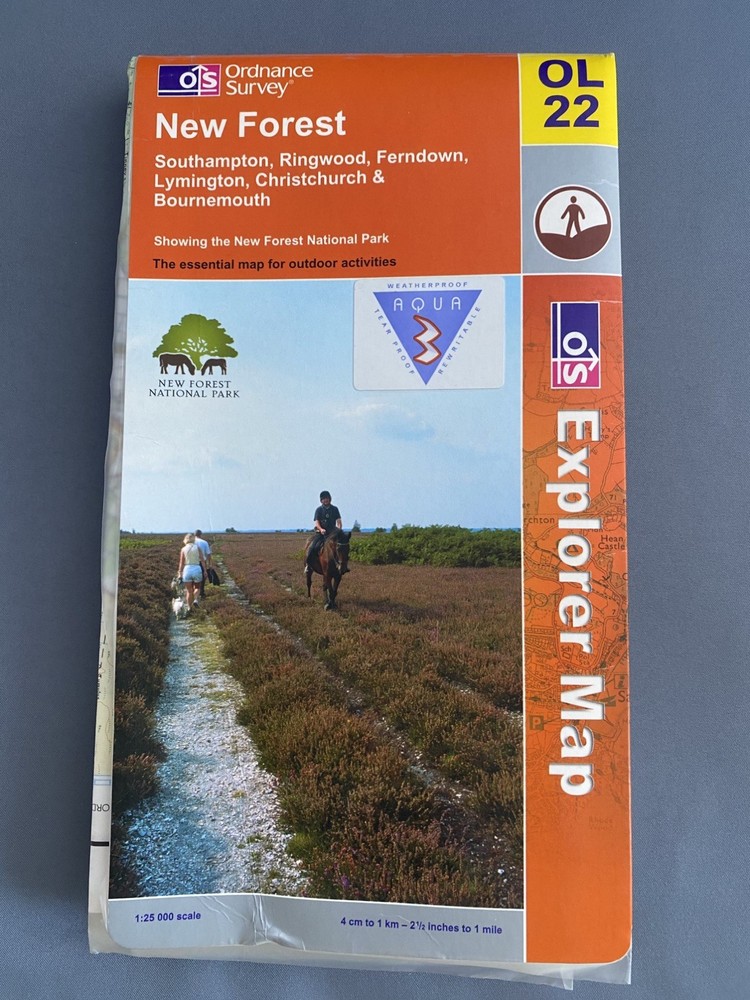 Ordnance Survey. New Forest Map OL22. Laminated. Explorer 1:25 000