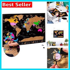 Interactive A3 Scratch Off World Map & UK Map Set – Perfect Travel Memories