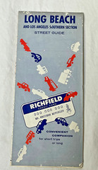 VINTAGE Road Map Long Beach & LA Southern Section Richfield Street Guide 1964