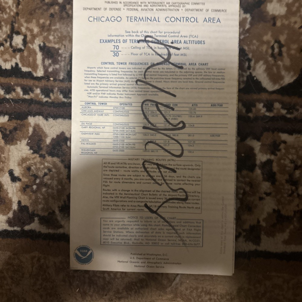 Vtg VFR Terminal Area Map 41 Edition Chicago Oct 18 1990