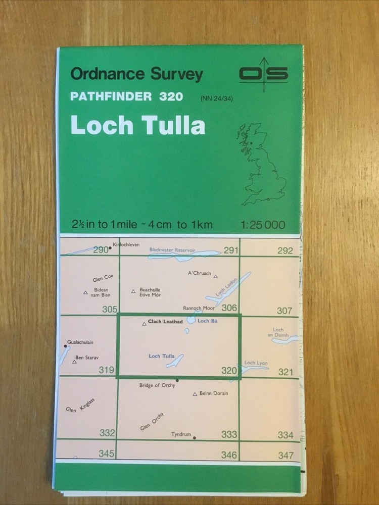 1988 Ordnance Survey Pathfinder Map 320 NN 24/34 Loch Tulla (incl Clach Leathad