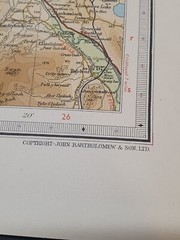 Vintage Road Map, Great Britain Bartholomew’s Revised Cardigan – Sheet 17
