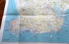 Vintage Map-Carte Touristique de la Cote de Cornouaille-Collection Rivages 25-VG