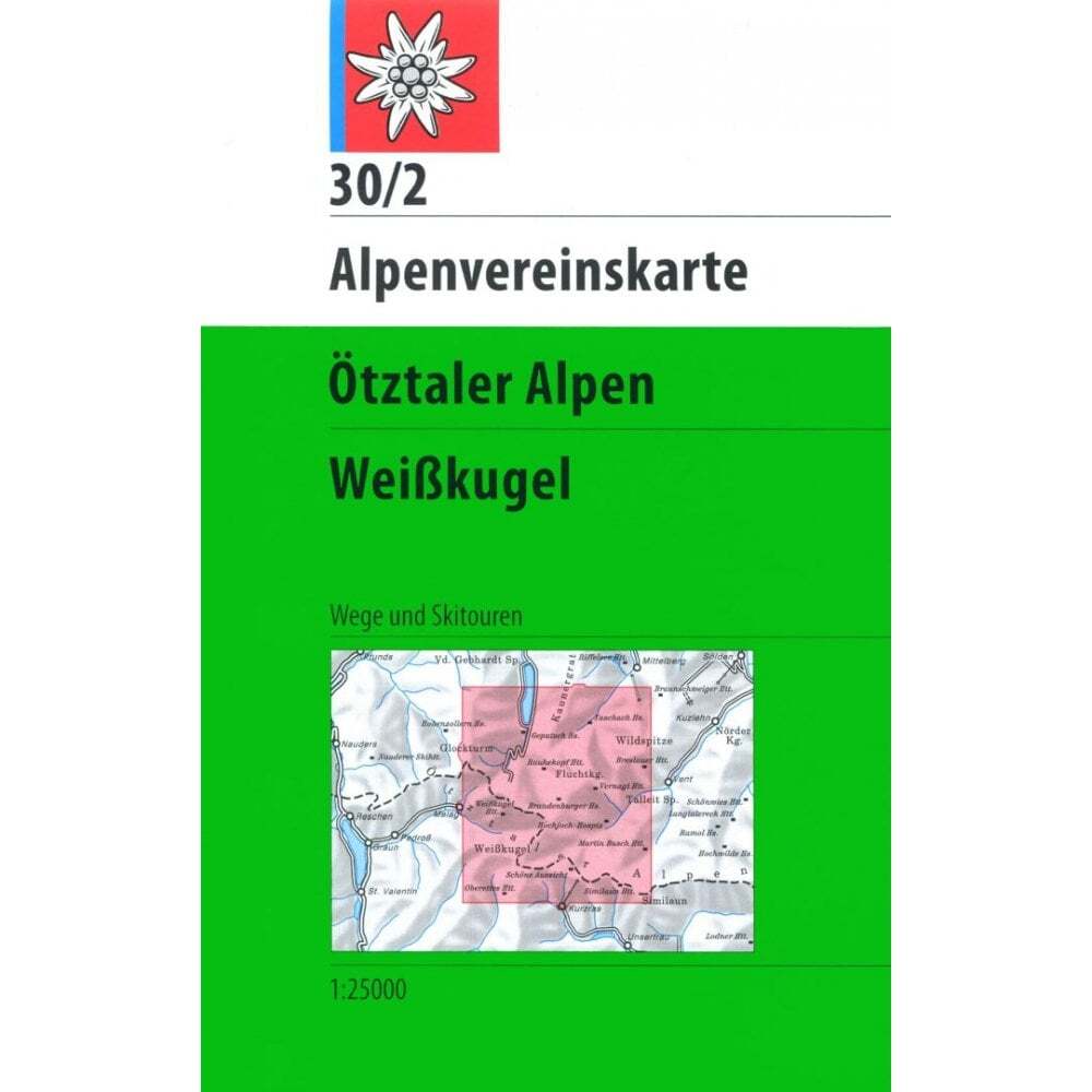 Central Alps 30/2: Otztaler Alpen Weisskugel with Walk and Ski Routes Austria