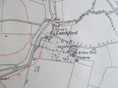 VINTAGE OS MAP OF LATCHFORD AREA HERTFORDSHIRE DATED 1925 SIX INCHES TO ONE MILE