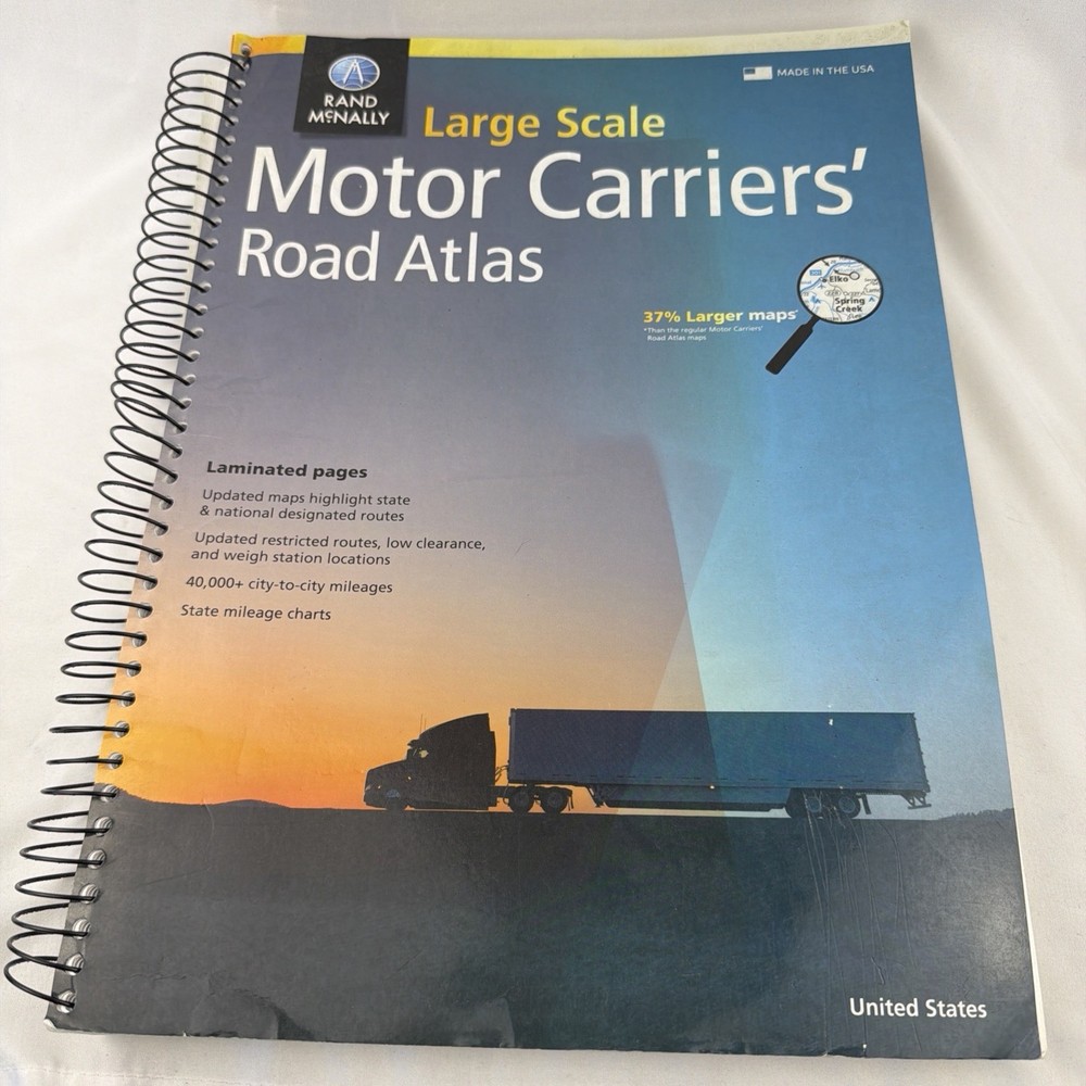 Rand McNally Large Scale Motor Carriers Road Atlas Spiral Bound Laminated US