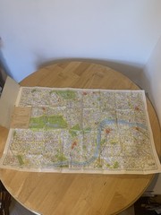 London Folding Map with Underground Railway, Street Index 1980’s Tourist UK