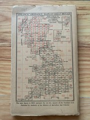Vintage Ordance Survey folded Map of East Kent, pub 1945, cloth/linen paper