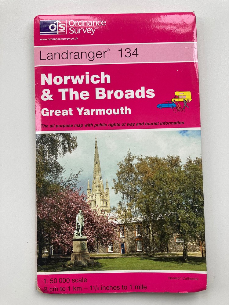 Ordnance Survey Landranger Map No 134 Norwich & The Broads Great Yarmouth