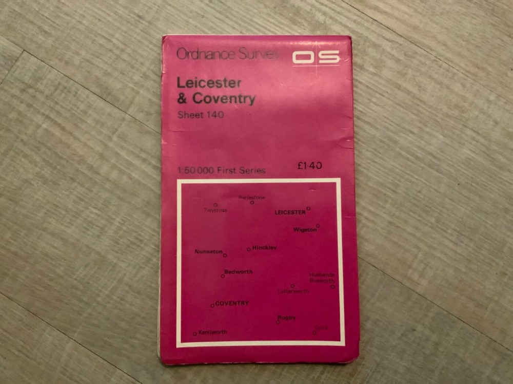 OS Ordnance Survey Landranger map sheet 140 – LEICESTER & COVENTRY – 1974