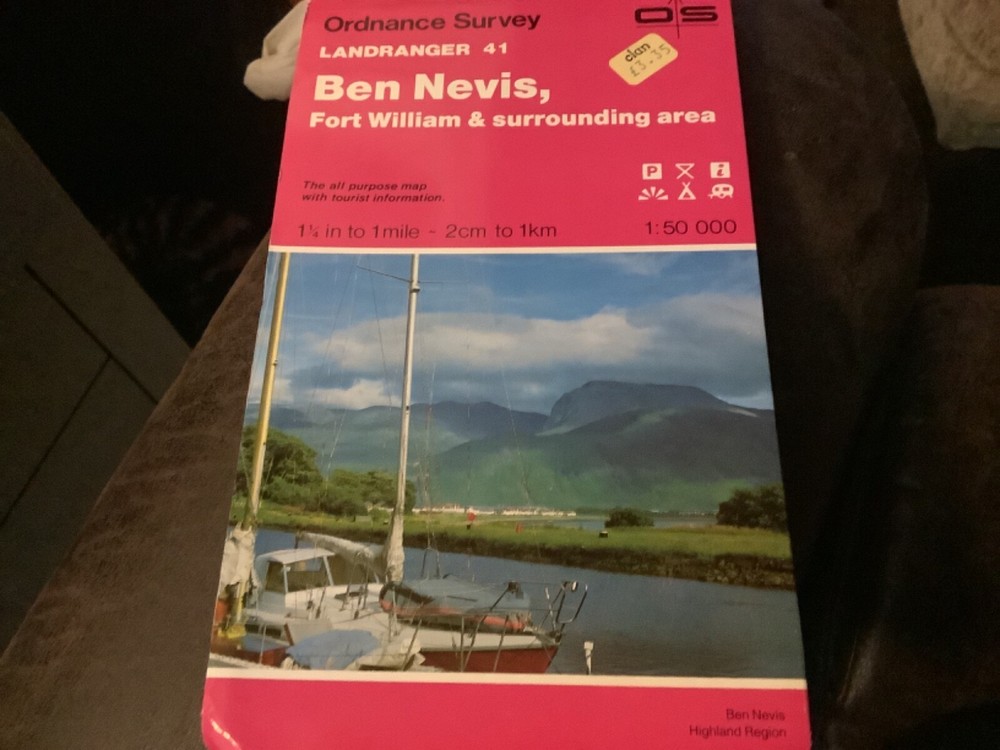 OS Ordnance Survey Landranger Map Sheet 41 Ben Nevis & Fort William area –
