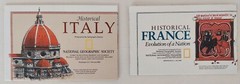 Historical Italy France National Geographic, 2 Educational Maps Posters 1989 ’95