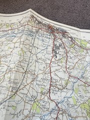 Ordnance Survey Vintage Cloth Map 1952 50s The Aldershot Guildford Free Post UK
