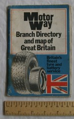 1978 MotorWay Tyre Centre Branch Directory & map of Great Britain