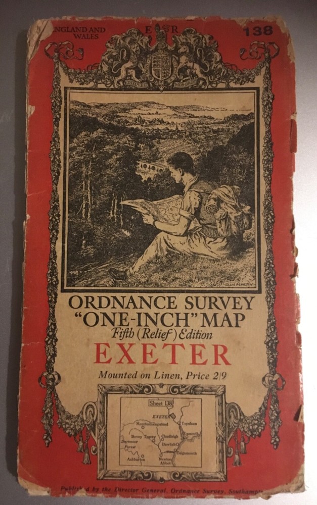 1933 Ordnance Survey One Inch To Mile: Exeter (138)